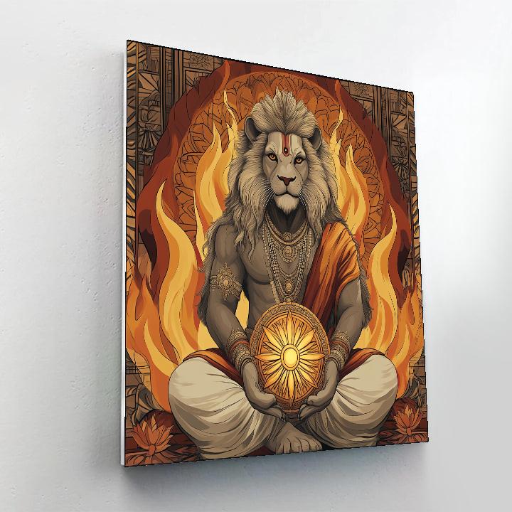 Narasimha Shield Of Compassionate Fire paint by color