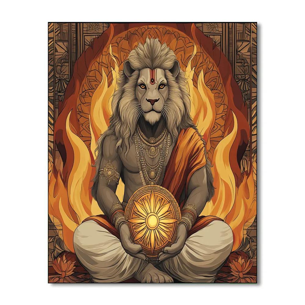 Narasimha Shield Of Compassionate Fire paint by color