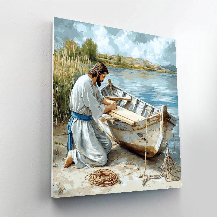 Jesus Boat Builder Of The Quiet Shore Painting by numbers kit