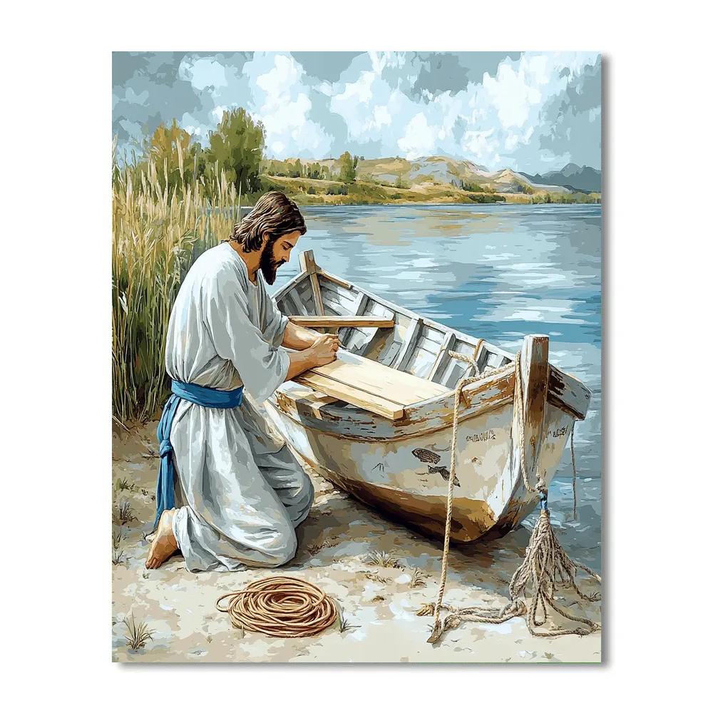 Jesus Boat Builder Of The Quiet Shore Painting by numbers kit