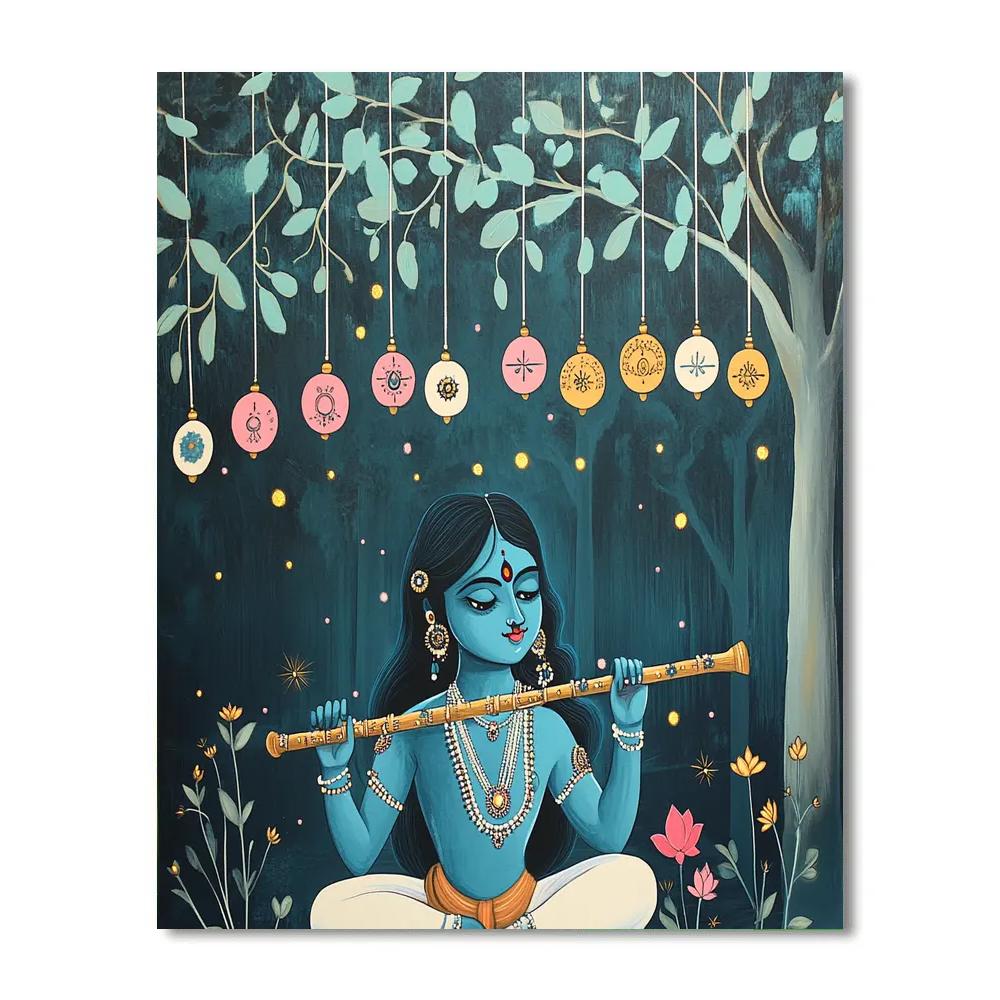Krishna Flute Tuning The Planetary Chimes Painting by numbers kit