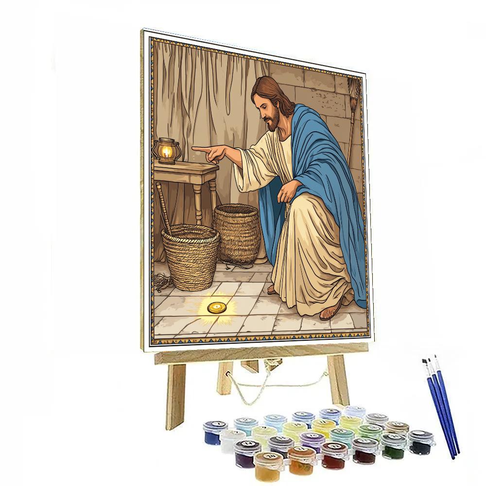 Jesus And The Lost Coin Lantern Search Numbered painting kits