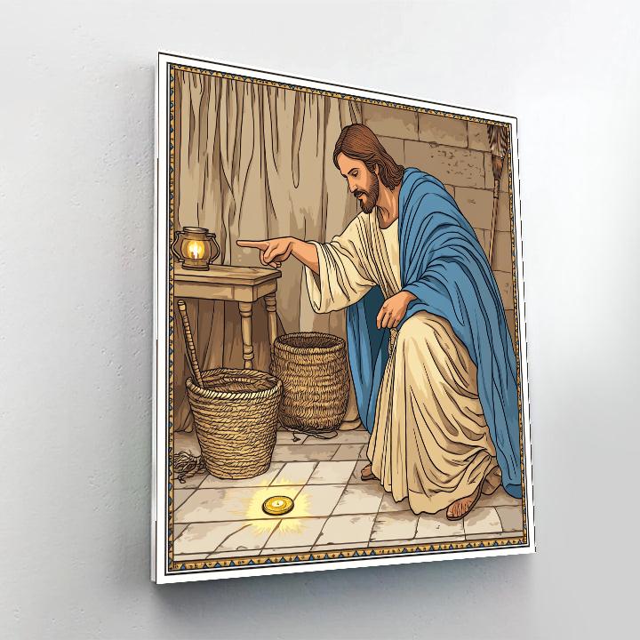 Jesus And The Lost Coin Lantern Search Numbered painting kits