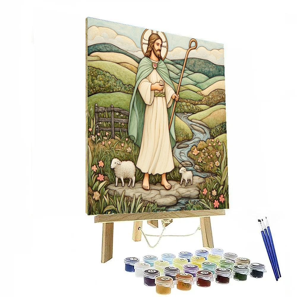 Jesus Shepherd Of Paper Cut Hills Painting by numbers kit