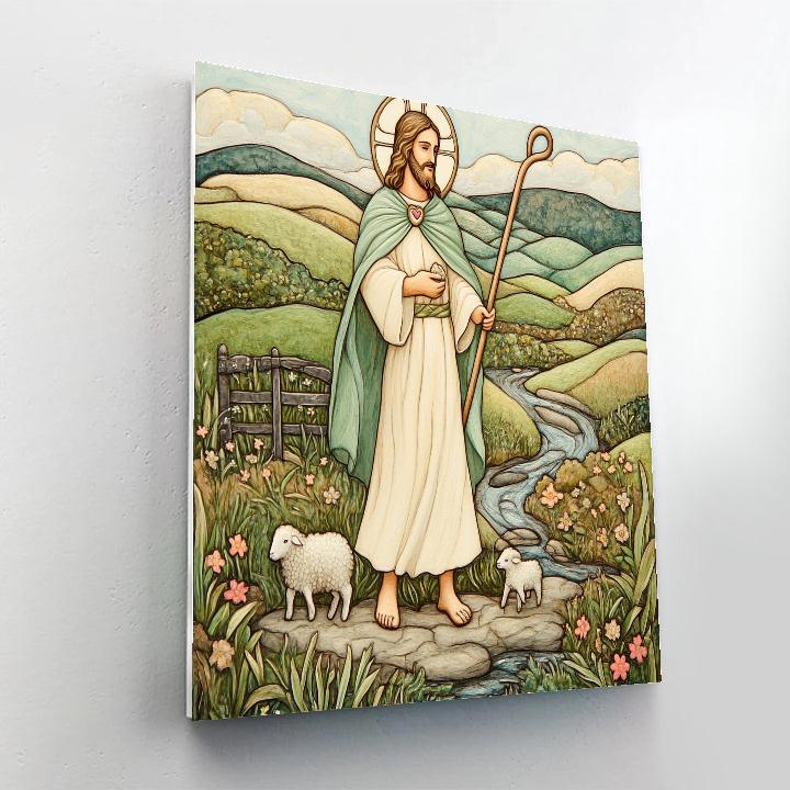 Jesus Shepherd Of Paper Cut Hills Painting by numbers kit