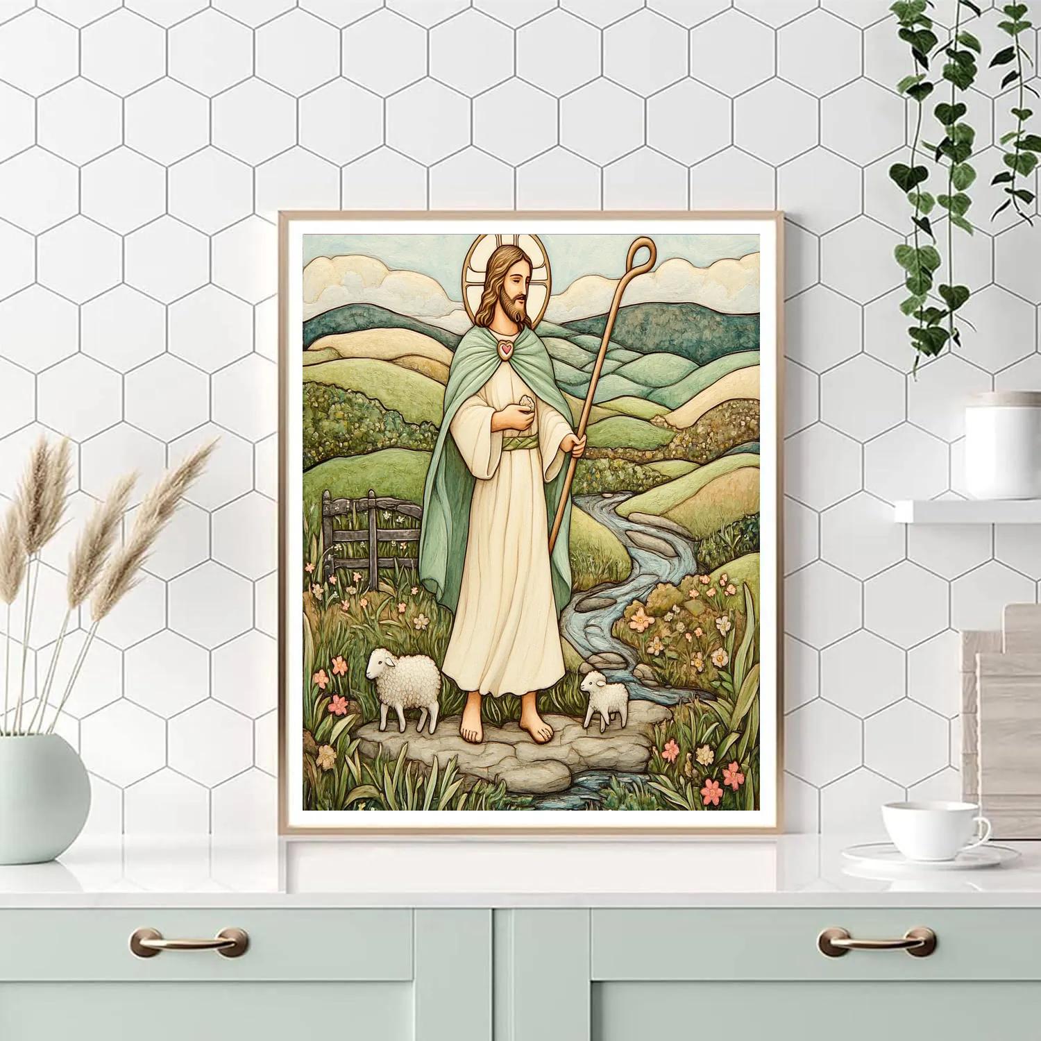 Jesus Shepherd Of Paper Cut Hills Painting by numbers kit