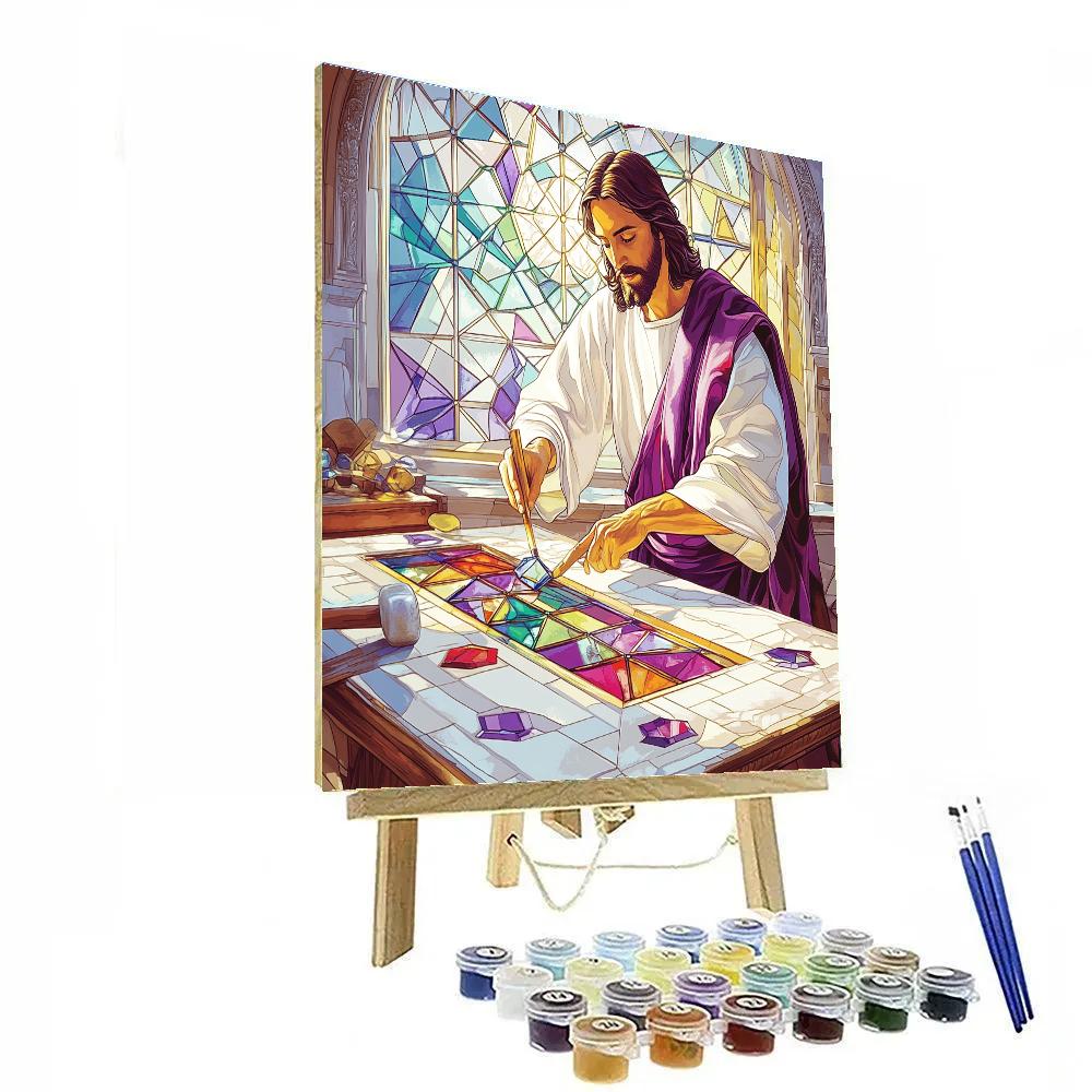 Stained Glass Workshop, Jesus As Light Restorer painting number kit