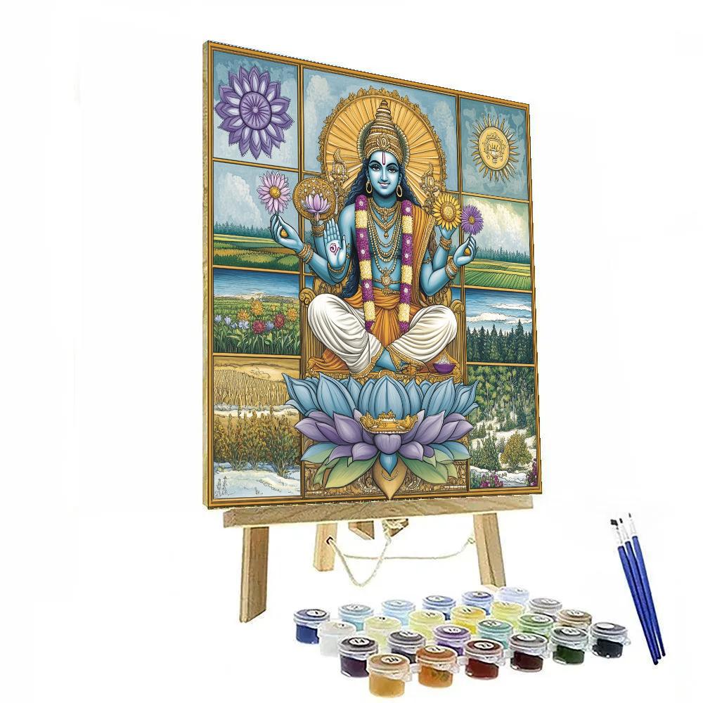 Vishnu Holding The Seasons In Four Hands paint by numbers
