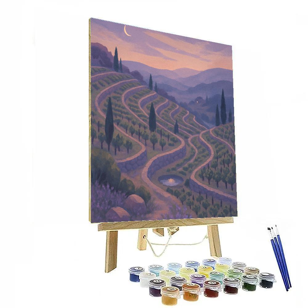 Twilight Lavender Terraces Of The Hidden Vineyard paint by number