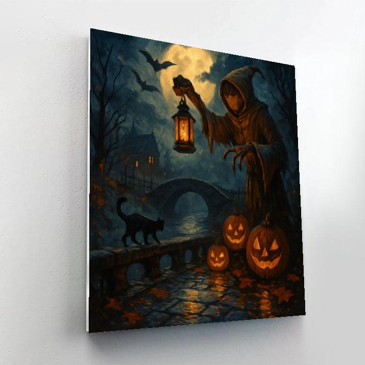 Lanterns Over The Hollow Bridge paint by color