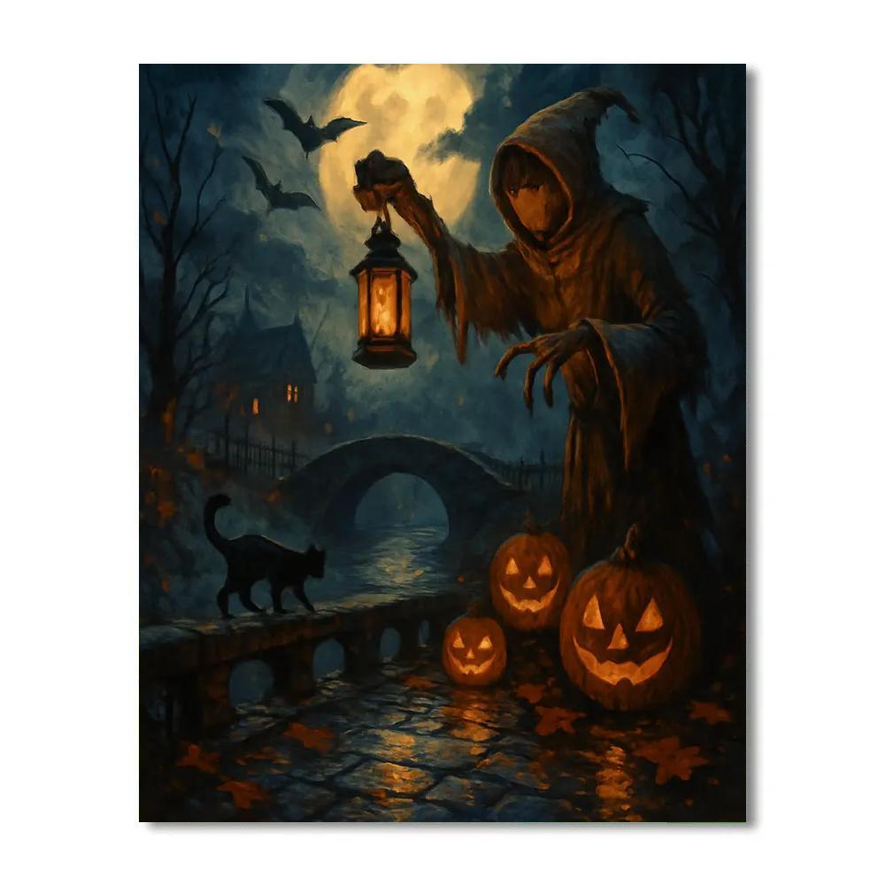 Lanterns Over The Hollow Bridge paint by color