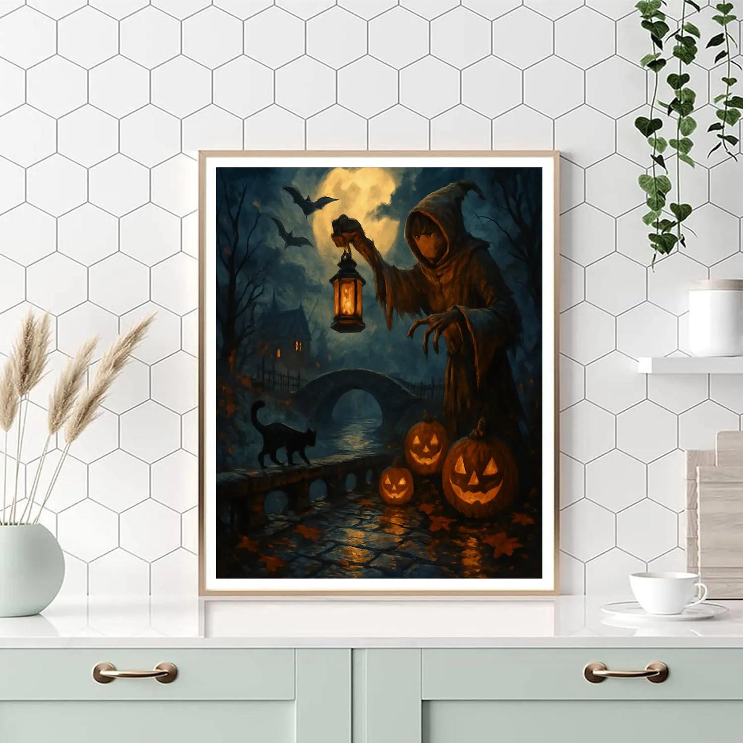 Lanterns Over The Hollow Bridge paint by color