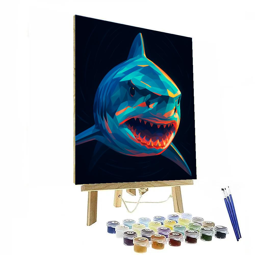 Prismatic Tide Shark Sentinel paint by number