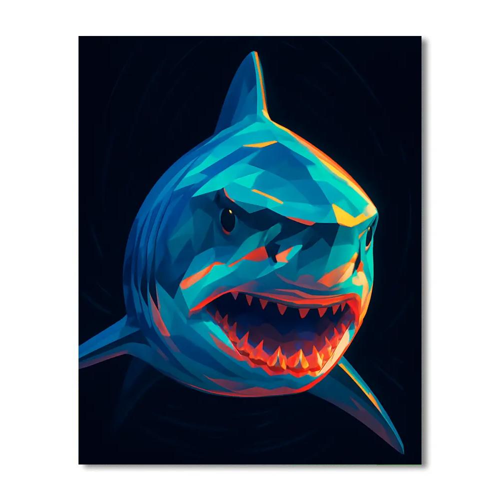 Prismatic Tide Shark Sentinel paint by number