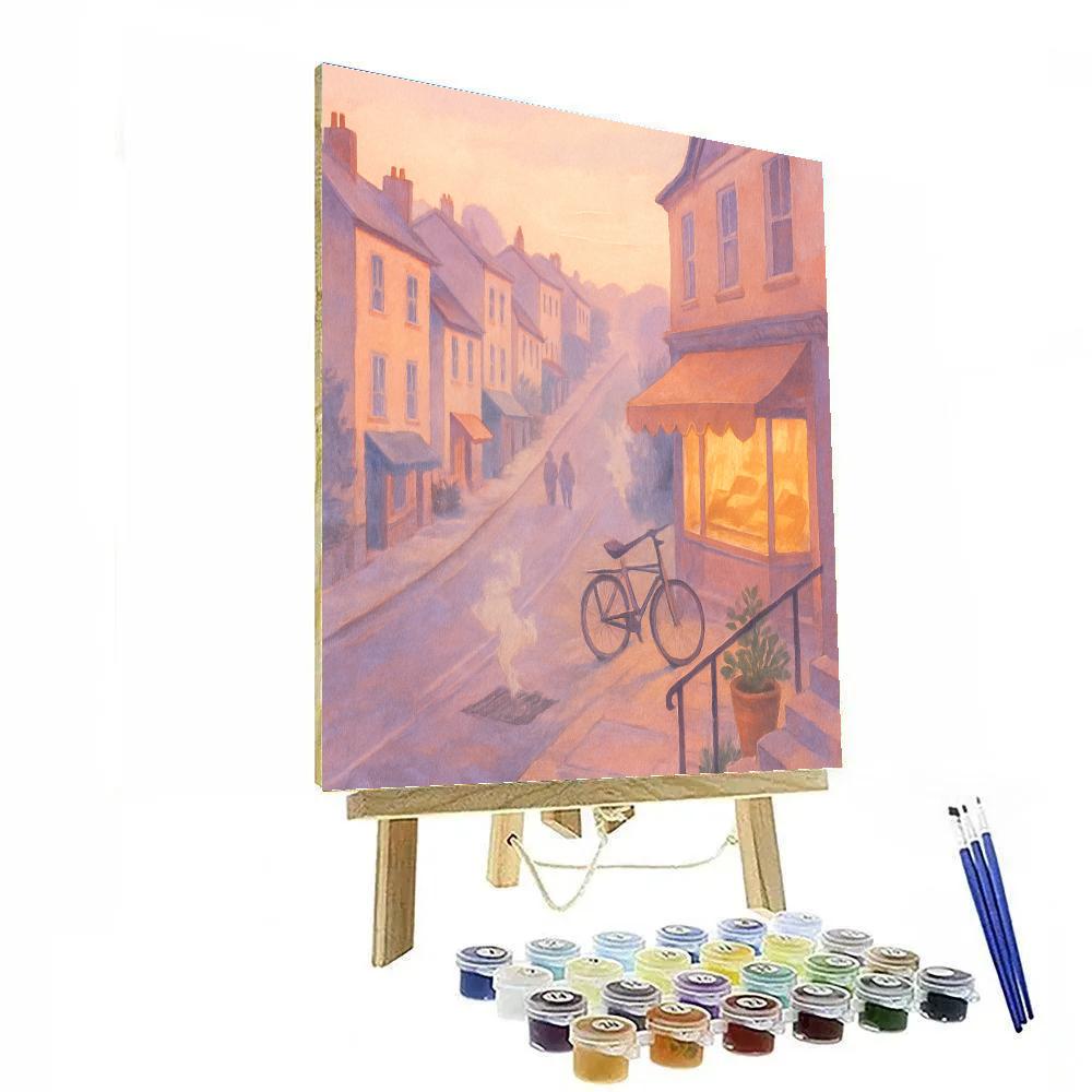 Dawn Bakery Glow On The Hill Street Number painting