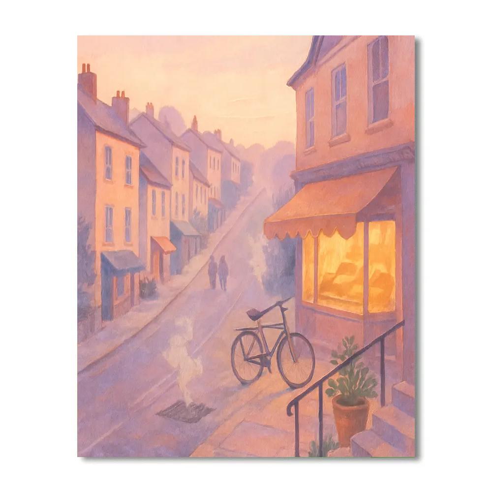 Dawn Bakery Glow On The Hill Street Number painting