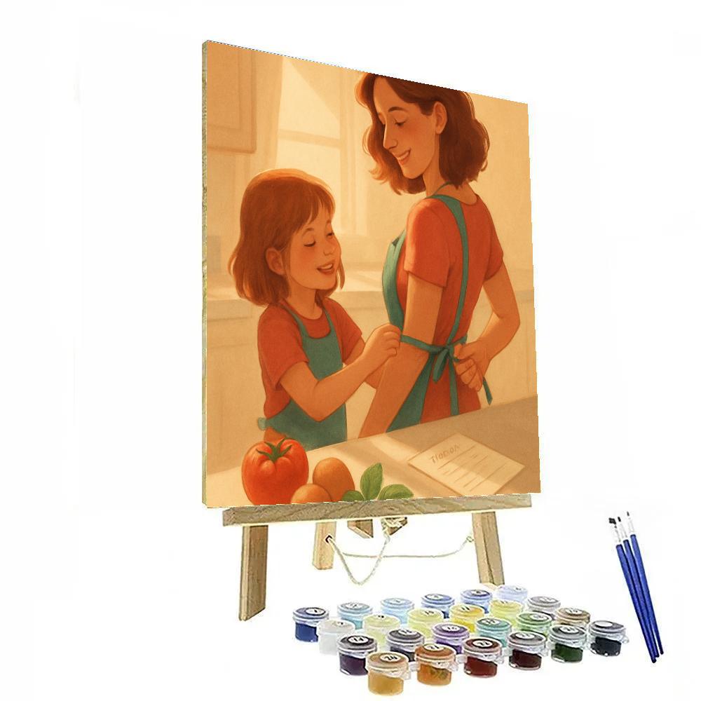 Apron Ties And Grateful Hands Kitchen Moment Number painting