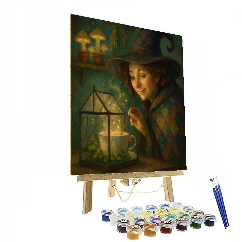 The Witchs Teacup Greenhouse painting number kit