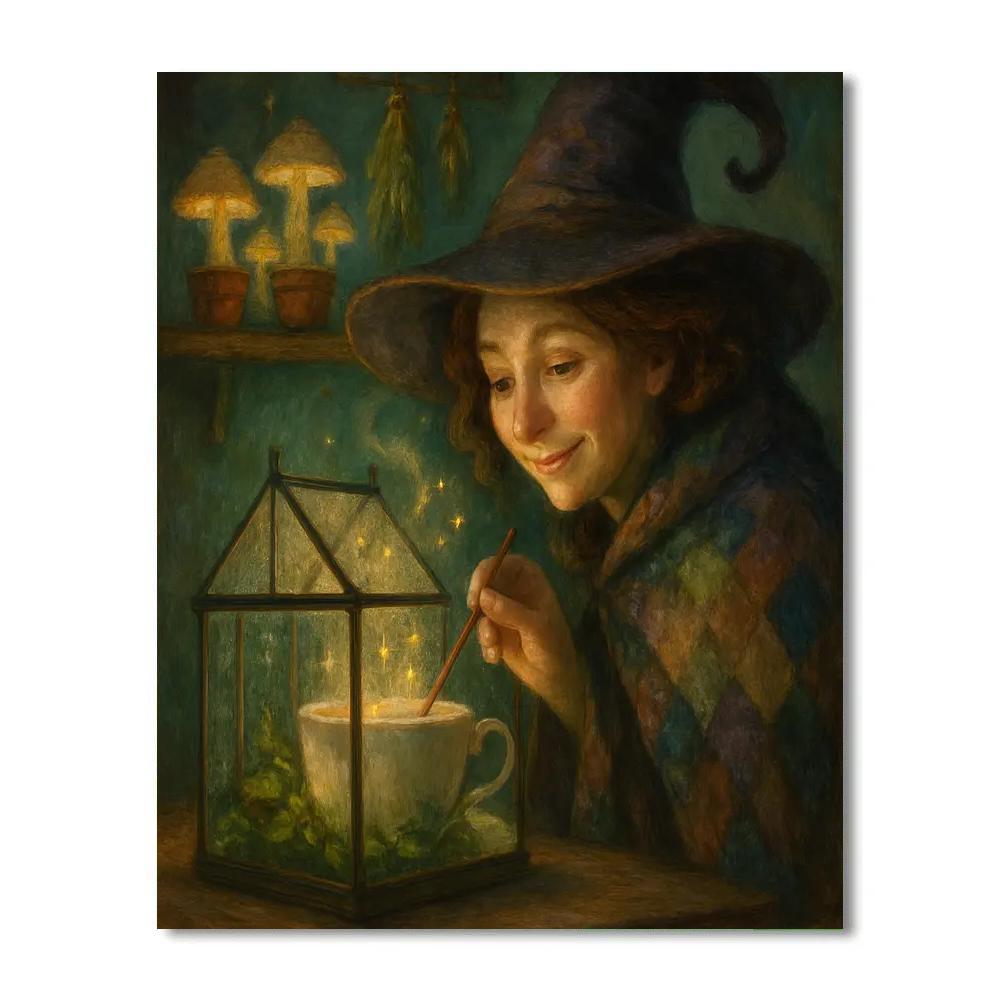 The Witchs Teacup Greenhouse painting number kit