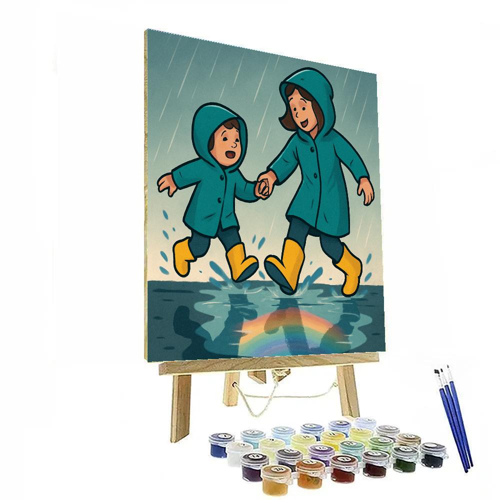 Raincoat Puddle Parade With Mom Number painting