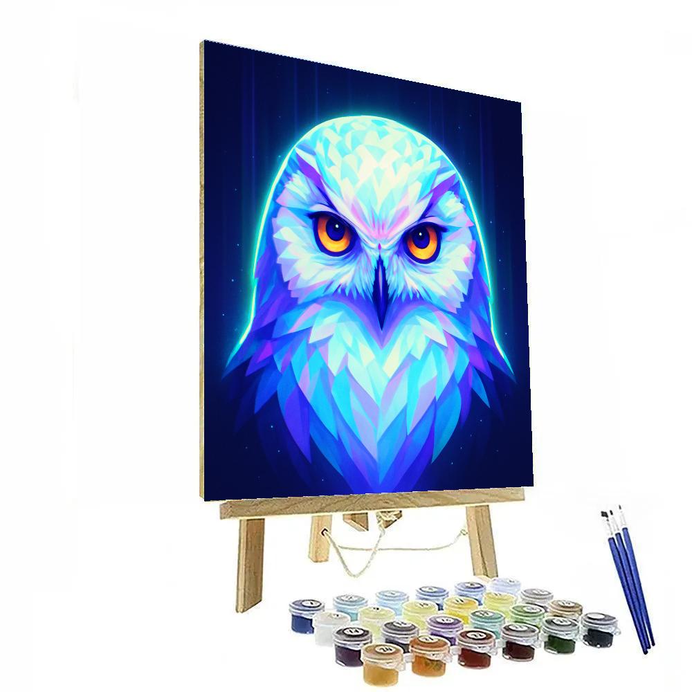Aurora Veil Snowy Owl DIY paint by numbers