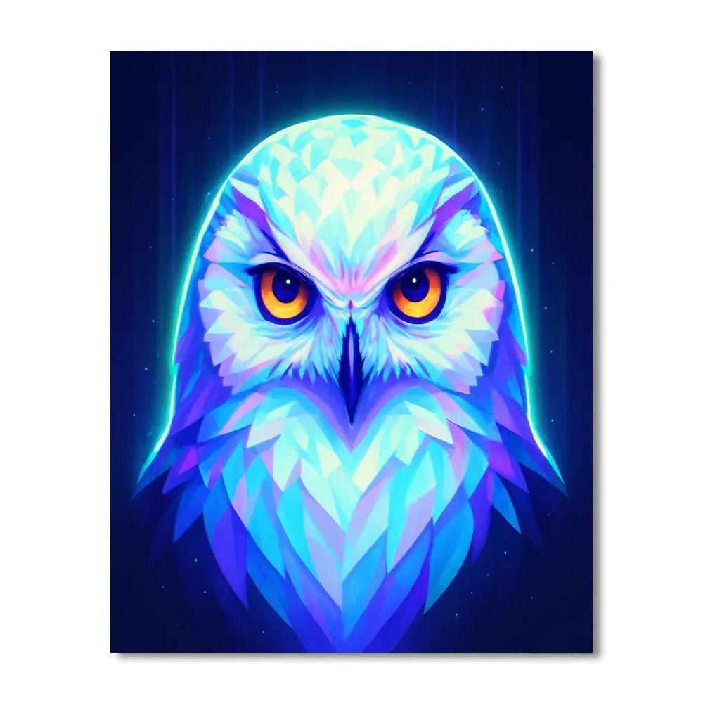 Aurora Veil Snowy Owl DIY paint by numbers