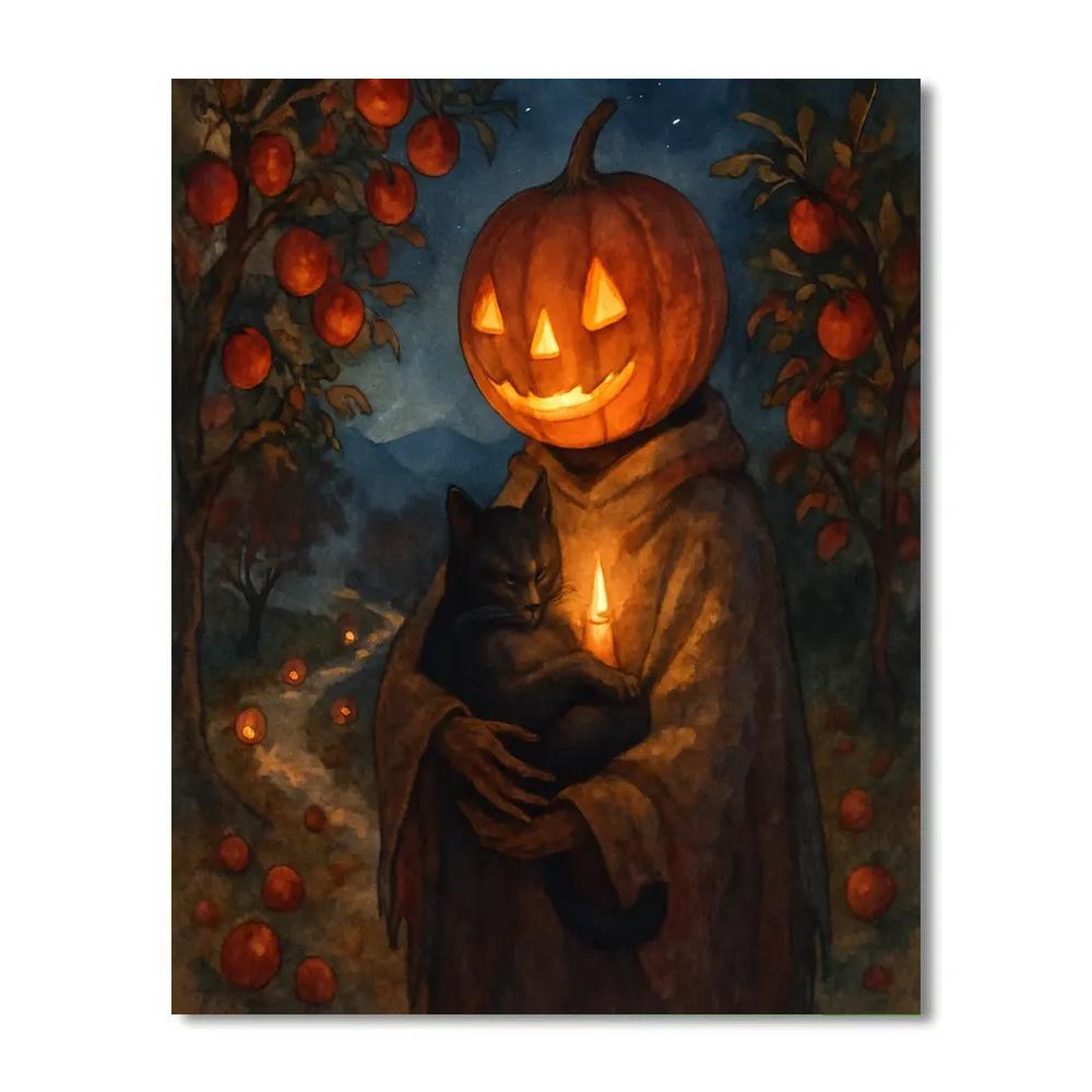 Midnight Orchard Scarecrow Lullaby paint by color