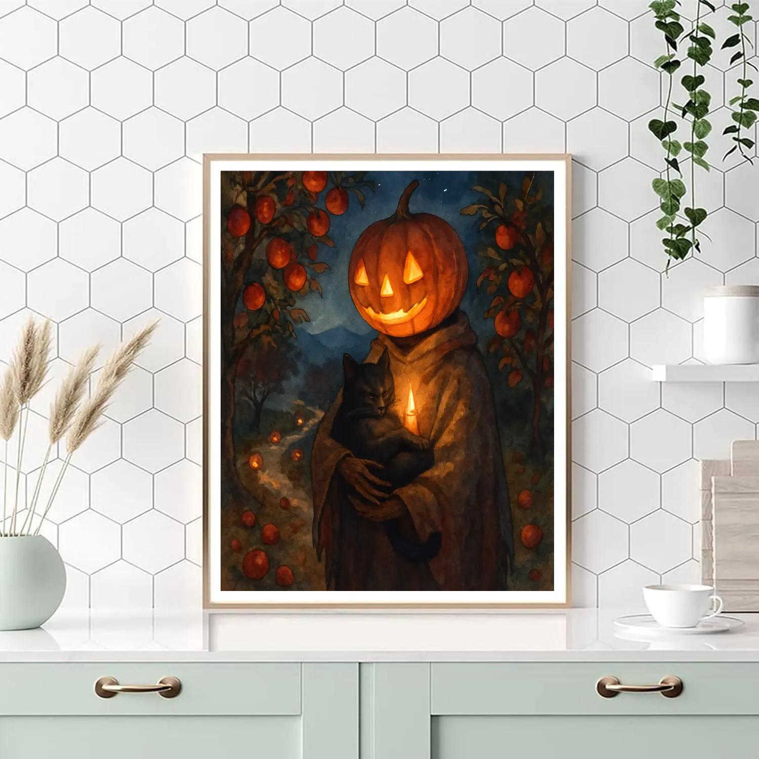 Midnight Orchard Scarecrow Lullaby paint by color