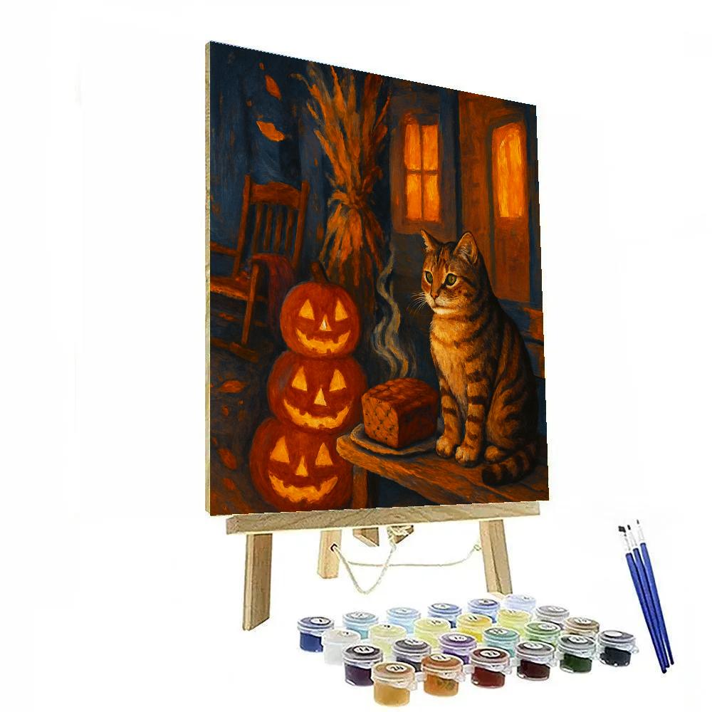 Porchlight Pumpkin Bread Evening Paint by numbers art