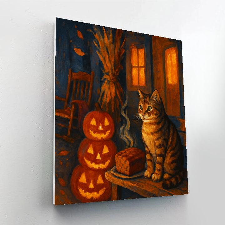 Porchlight Pumpkin Bread Evening Paint by numbers art