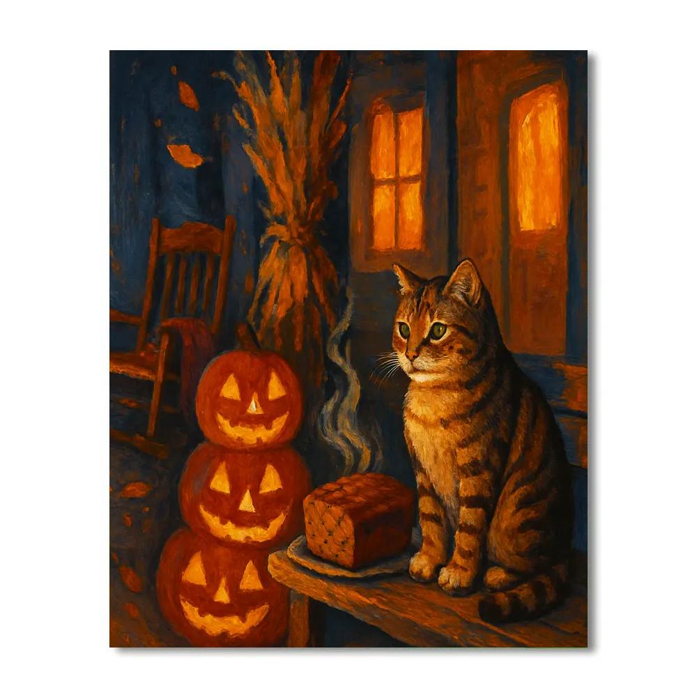Porchlight Pumpkin Bread Evening Paint by numbers art