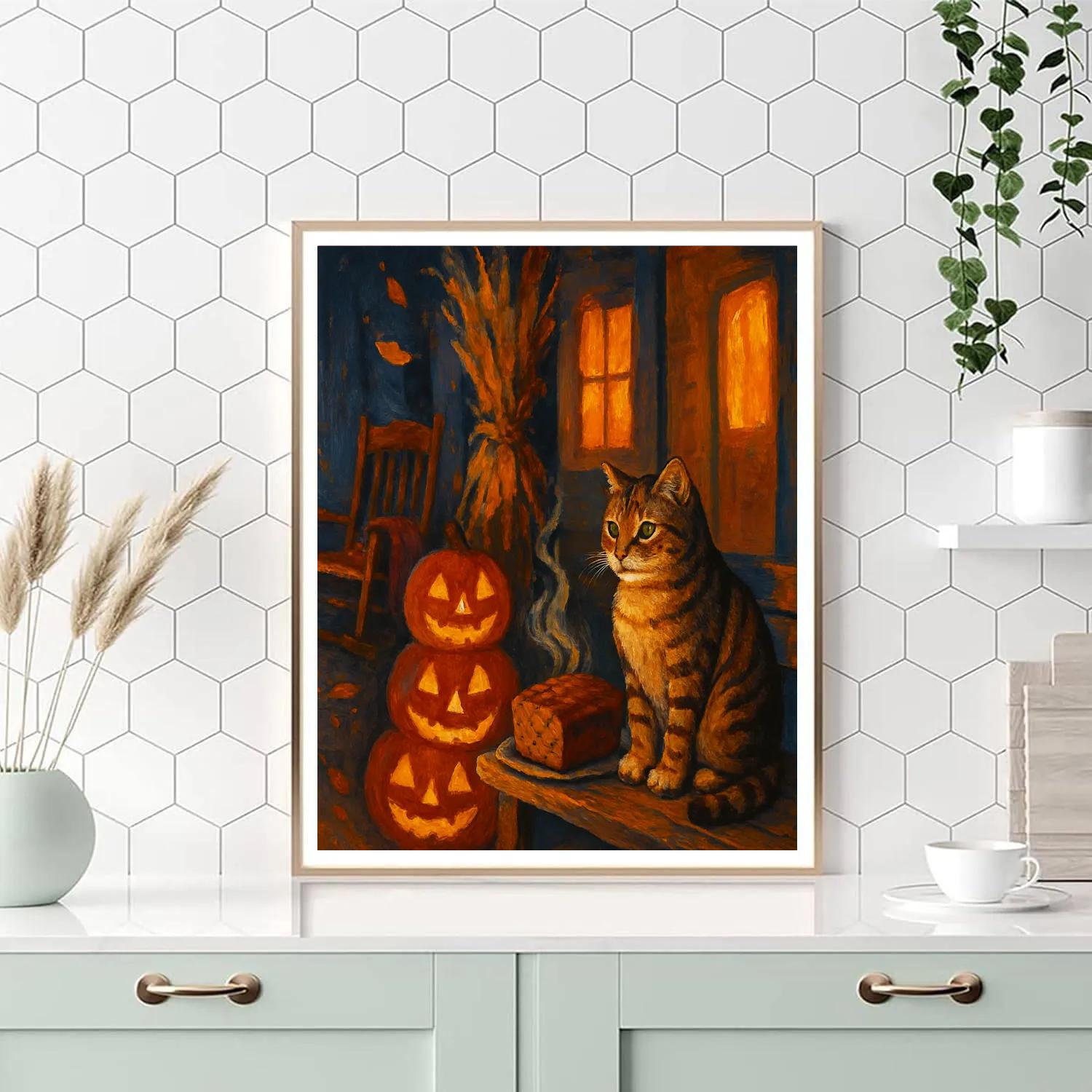 Porchlight Pumpkin Bread Evening Paint by numbers art
