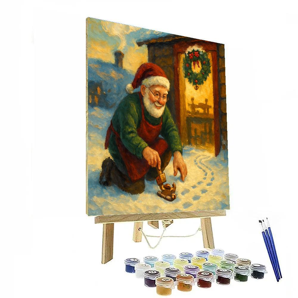 Toymakers Sleigh Track Workshop Paint by numbers art