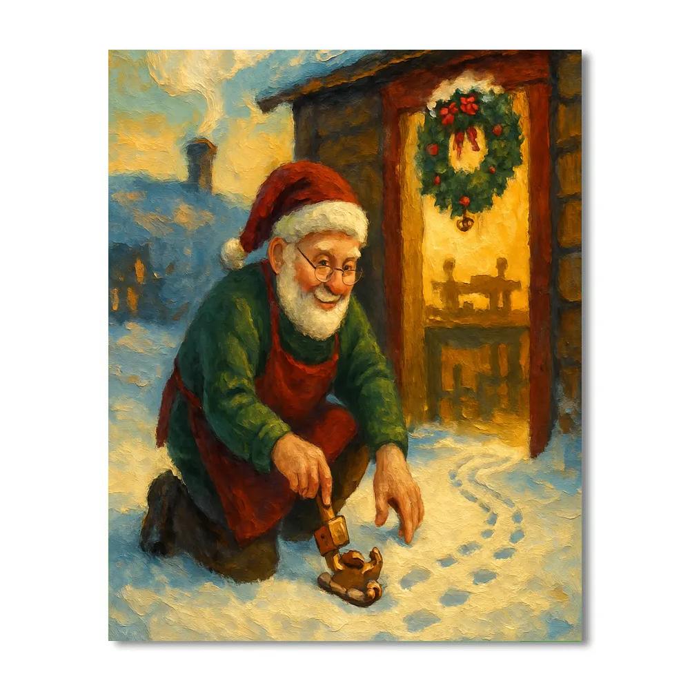 Toymakers Sleigh Track Workshop Paint by numbers art
