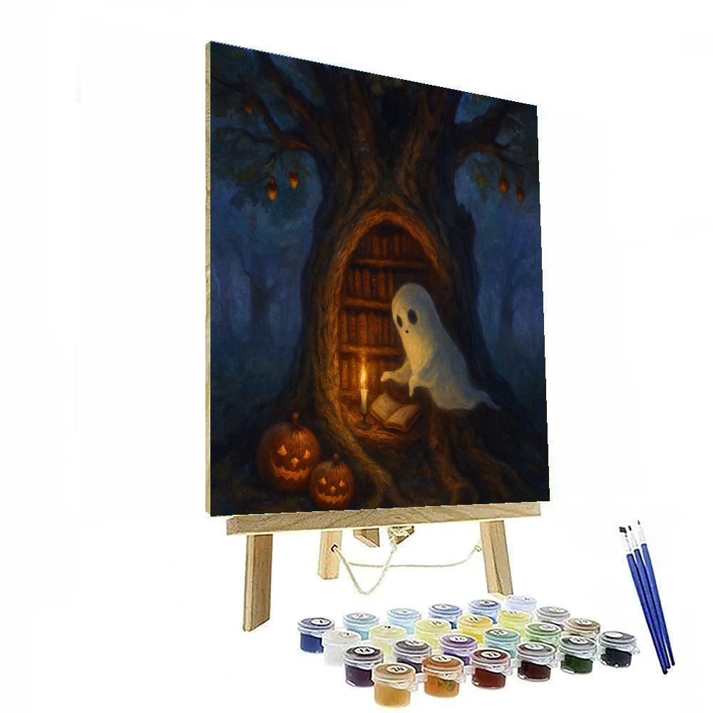 Moonlit Library Of The Haunted Oak Paint by numbers kits