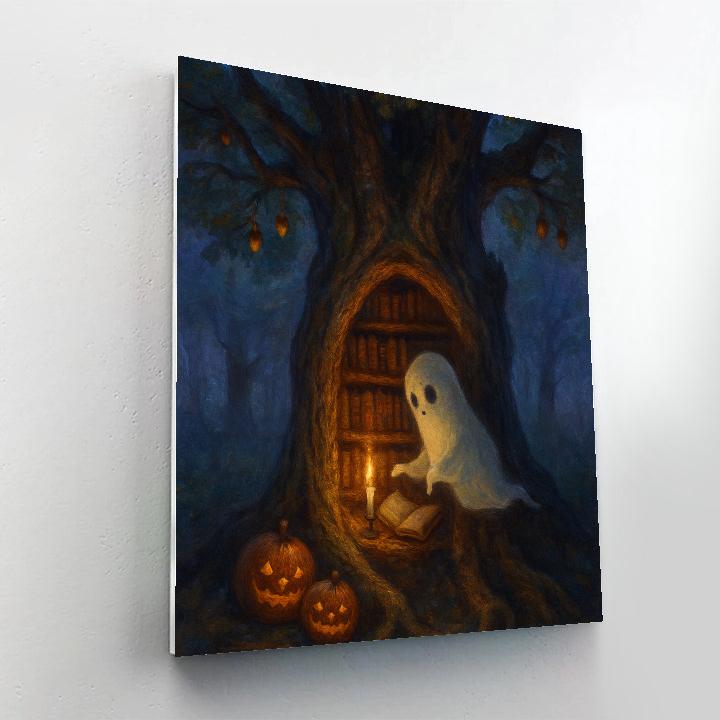Moonlit Library Of The Haunted Oak Paint by numbers kits