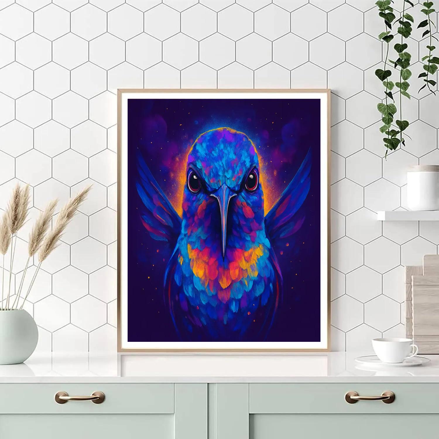 Nebula Bloom Hummingbird Gaze paint by color