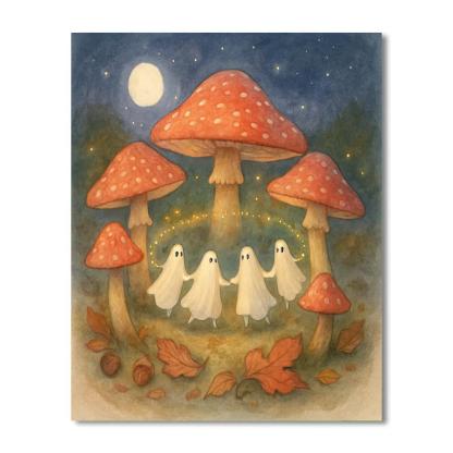Mushroom Ring Carousel At Dusk Number painting