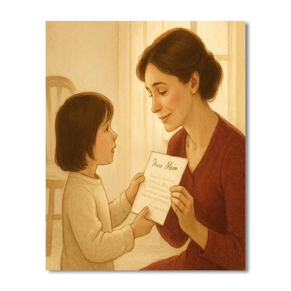 Handwritten Mothers Day Letter Exchange paint by color