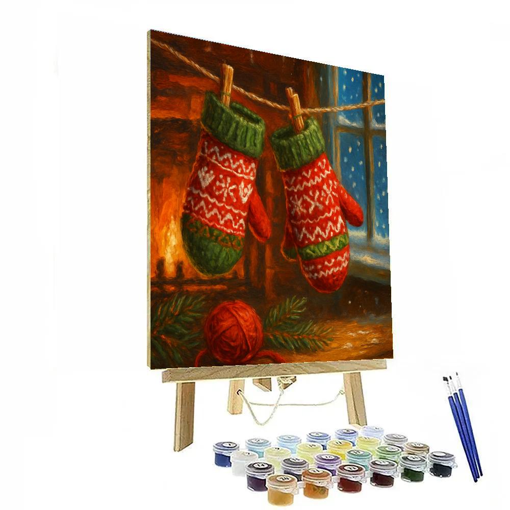 Hearthside Mitten Drying Dance Paint by numbers art