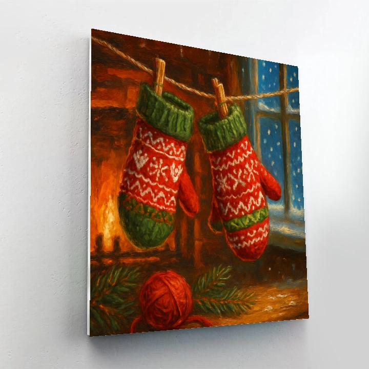 Hearthside Mitten Drying Dance Paint by numbers art