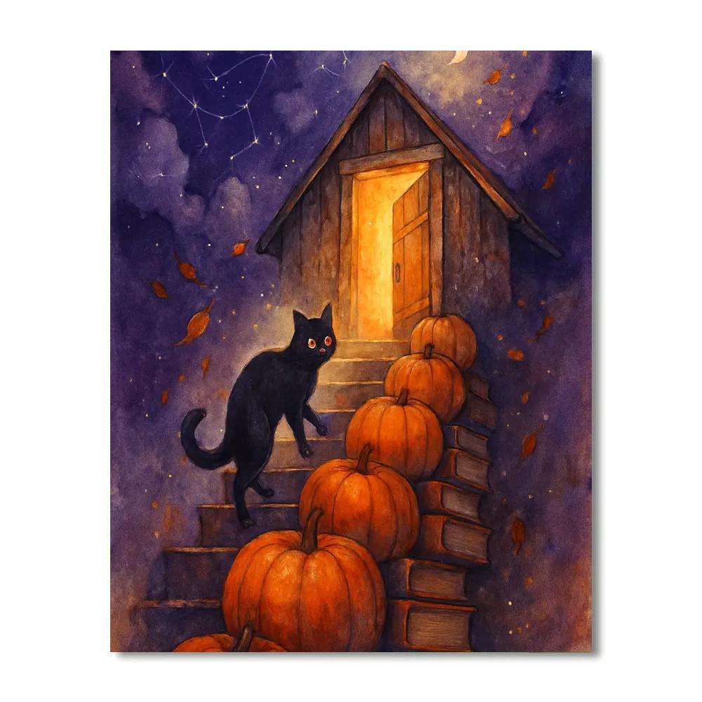 Autumn Staircase To The Starry Attic Paint by numbers kits