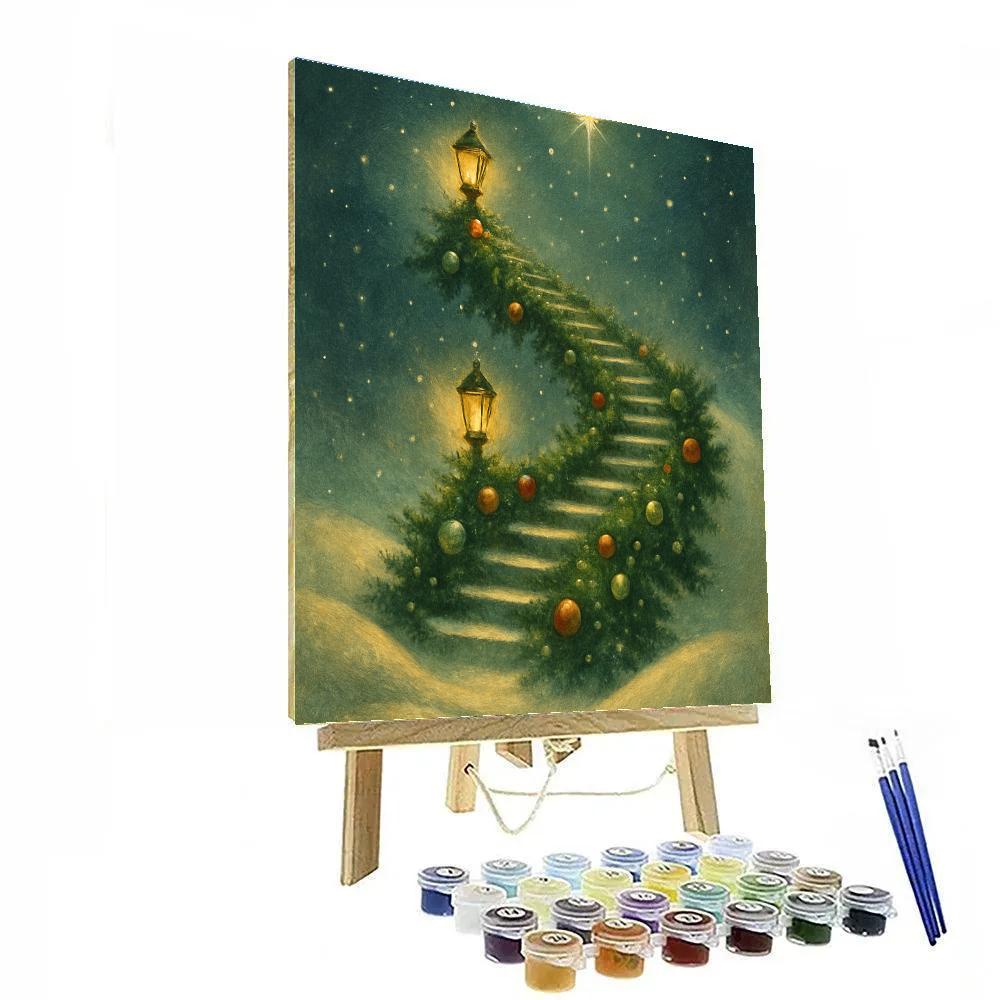 Evergreen Staircase To The North Star paint by color