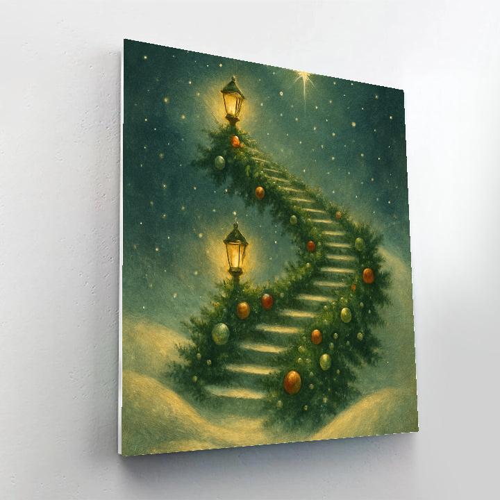 Evergreen Staircase To The North Star paint by color