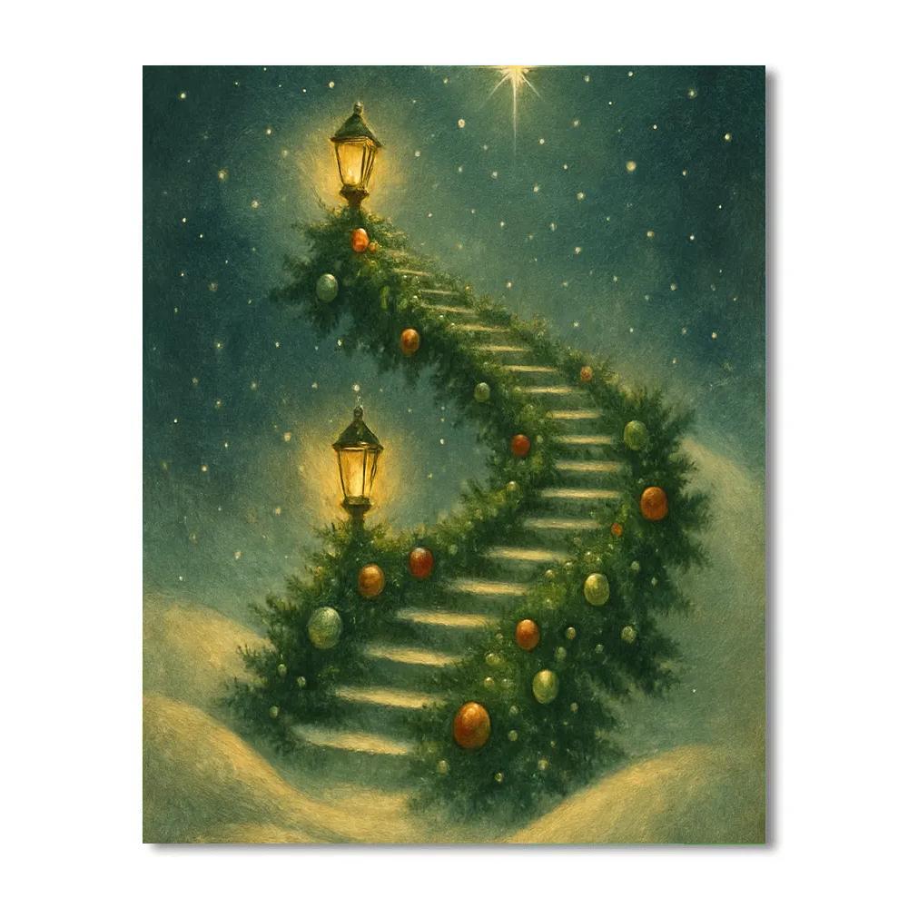 Evergreen Staircase To The North Star paint by color