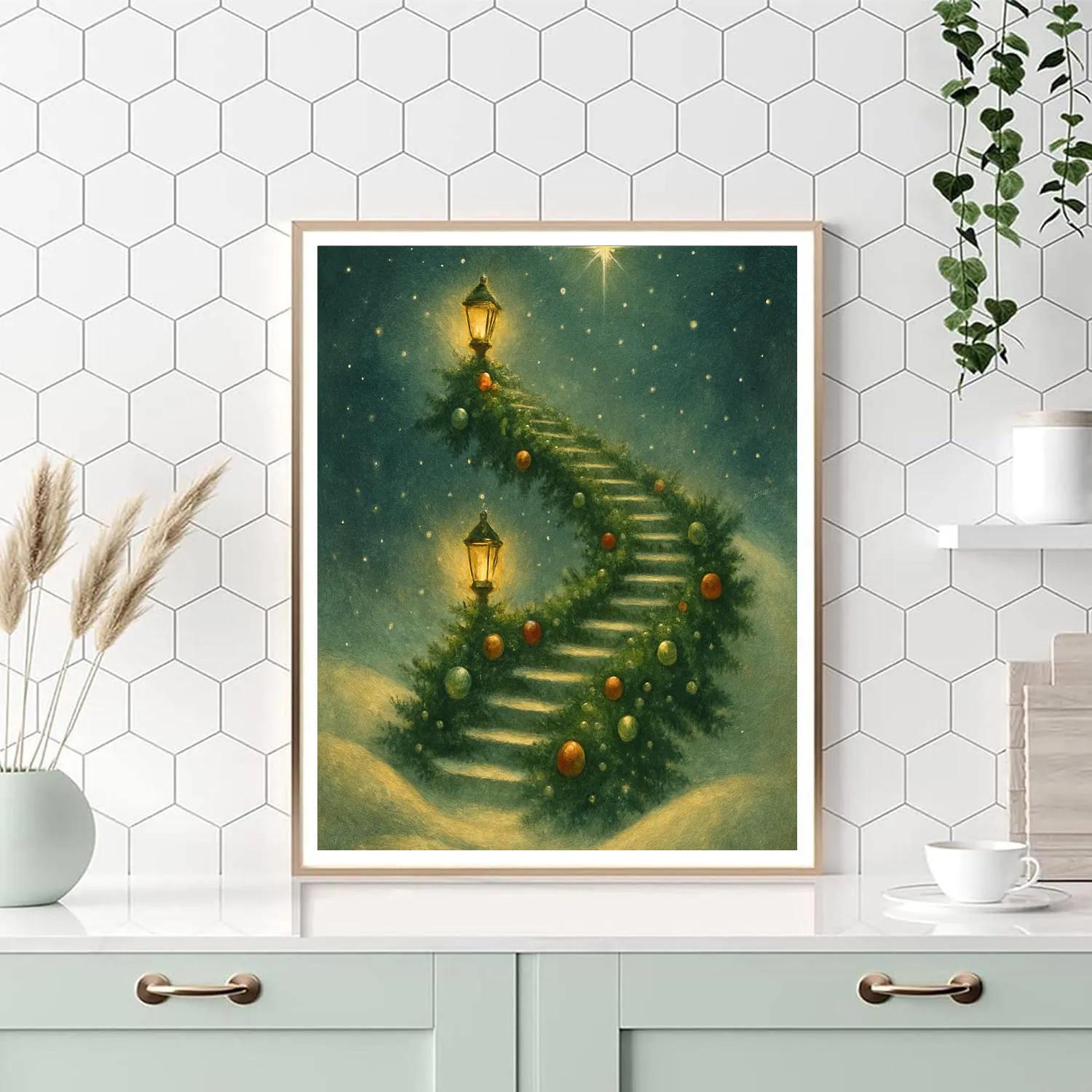 Evergreen Staircase To The North Star paint by color