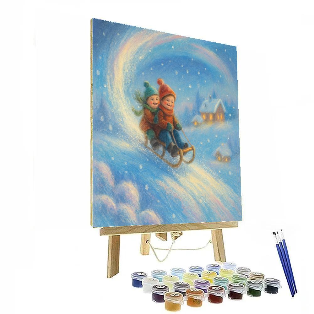 Sledding Comet Hill Paint by numbers art