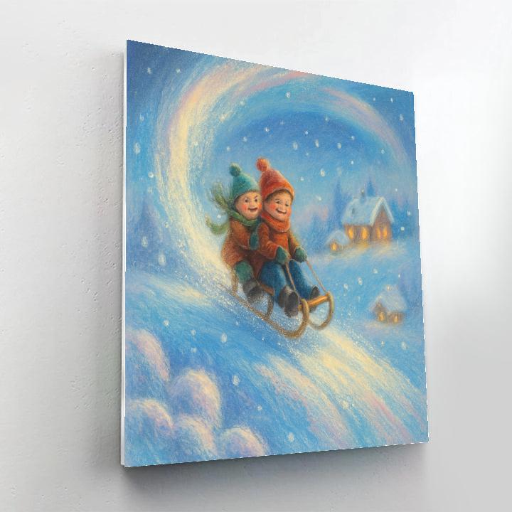 Sledding Comet Hill Paint by numbers art