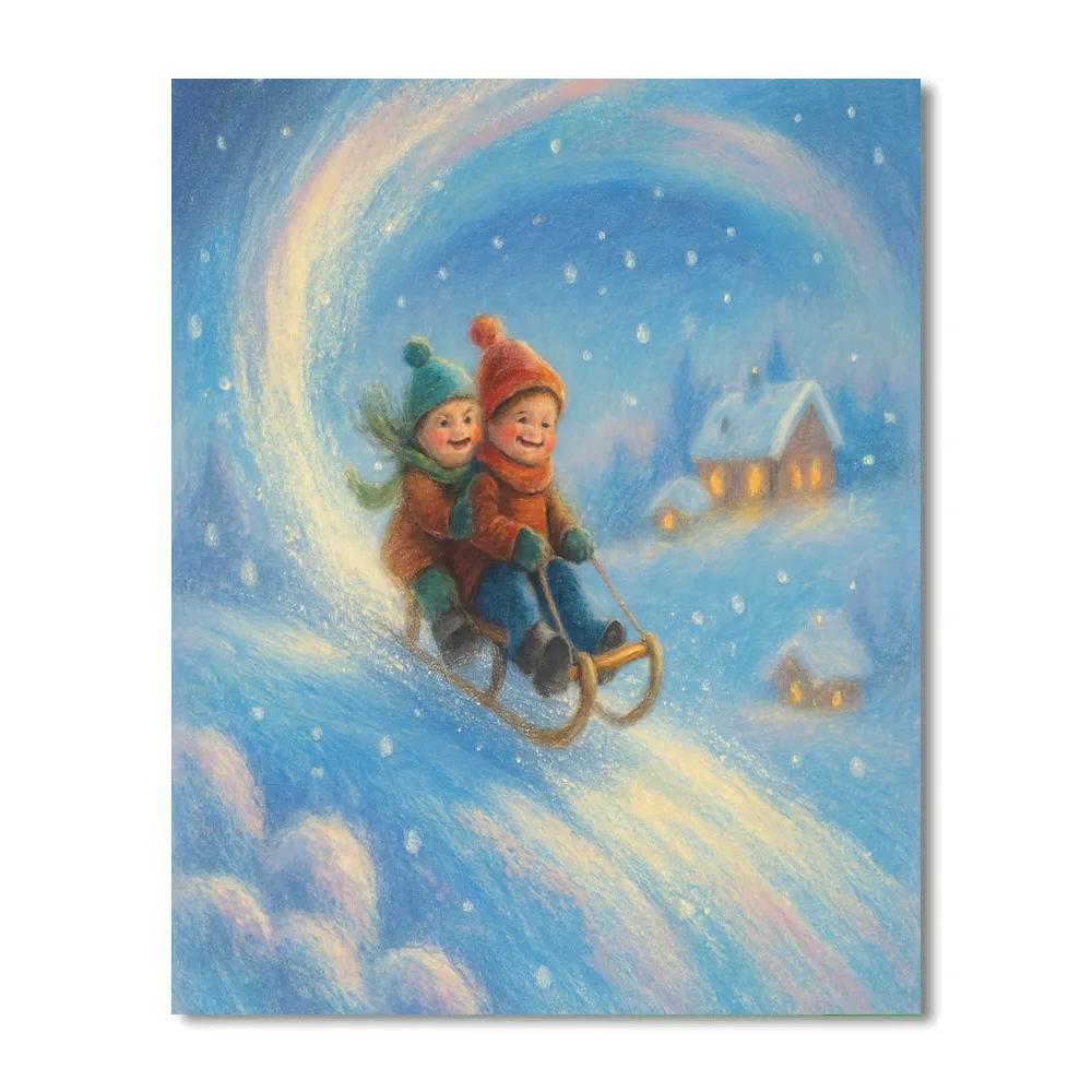 Sledding Comet Hill Paint by numbers art