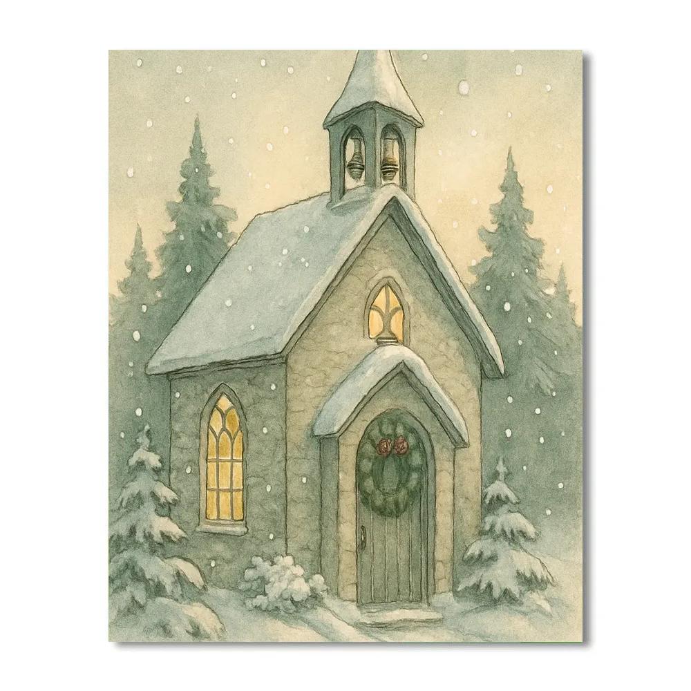 Chapel Bells In Silent Snow painting number kit